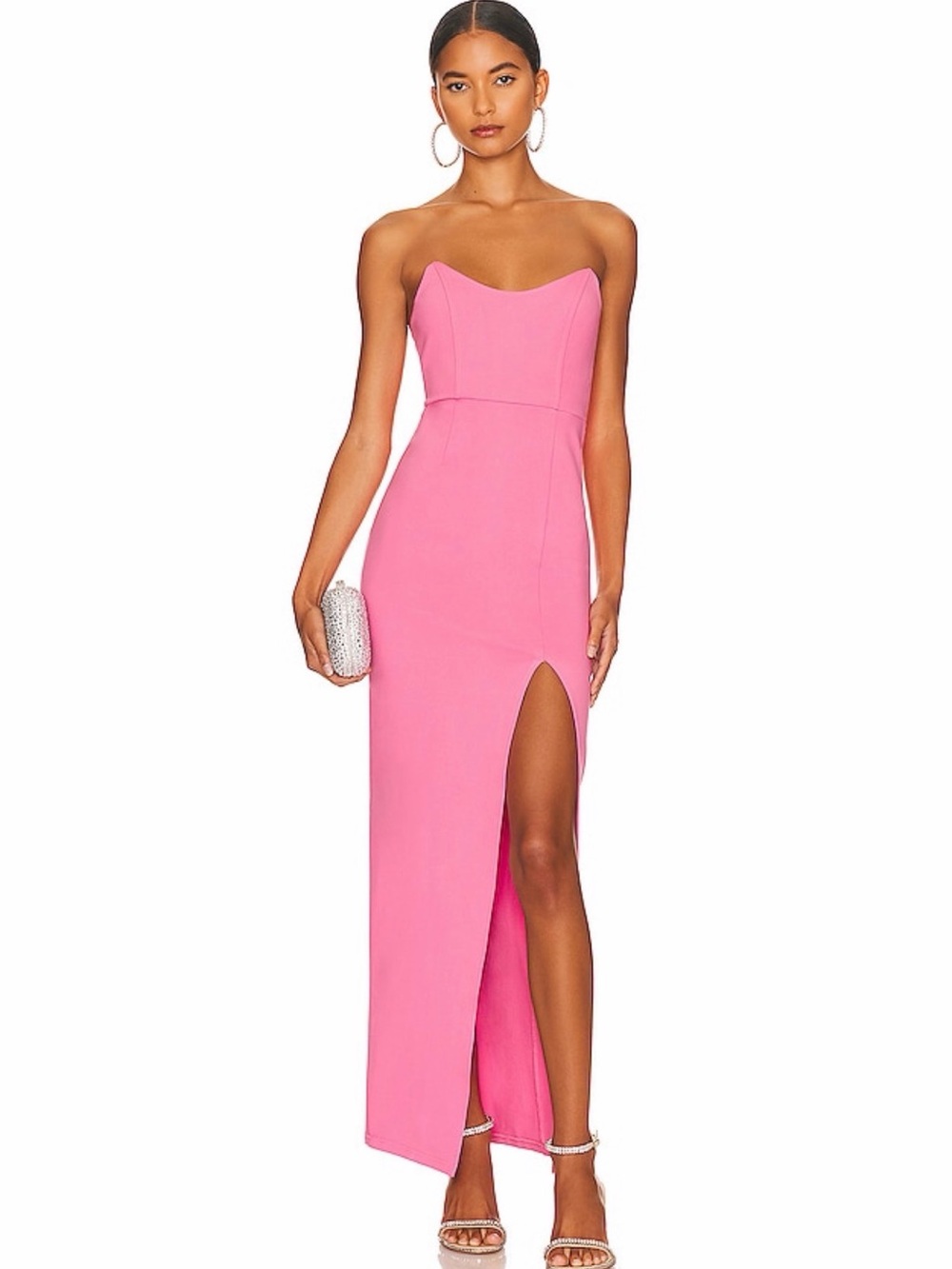 Superdown Ryleigh Strapless Maxi Dress in Pink